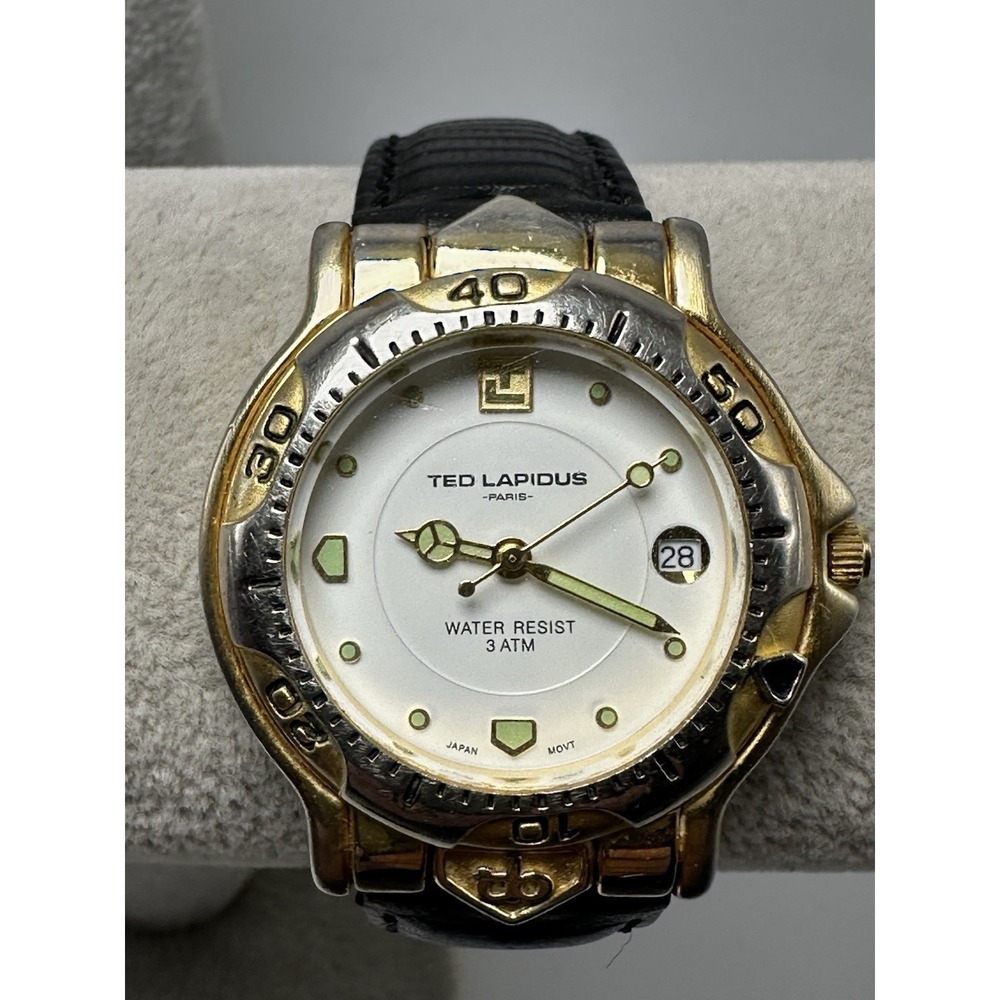 Ted Lapidus Paris New Battery Watch 35MM‎ 7.5" Leather Band S20